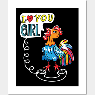 Rooster Call You Girl Posters and Art